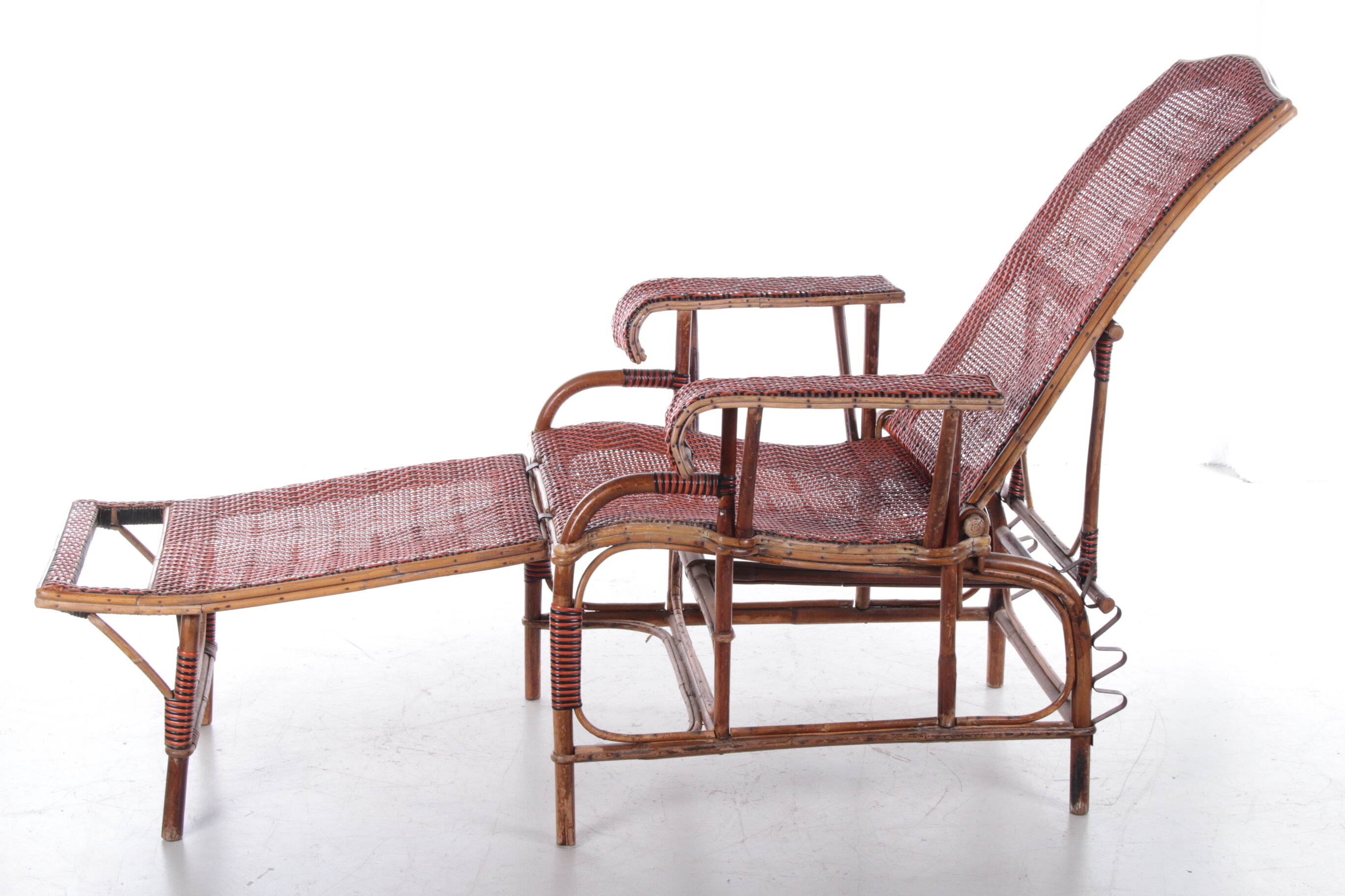 Vintage Rattan and bamboo Lounge chair, 1960s