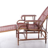 Vintage Rattan and bamboo Lounge chair, 1960s