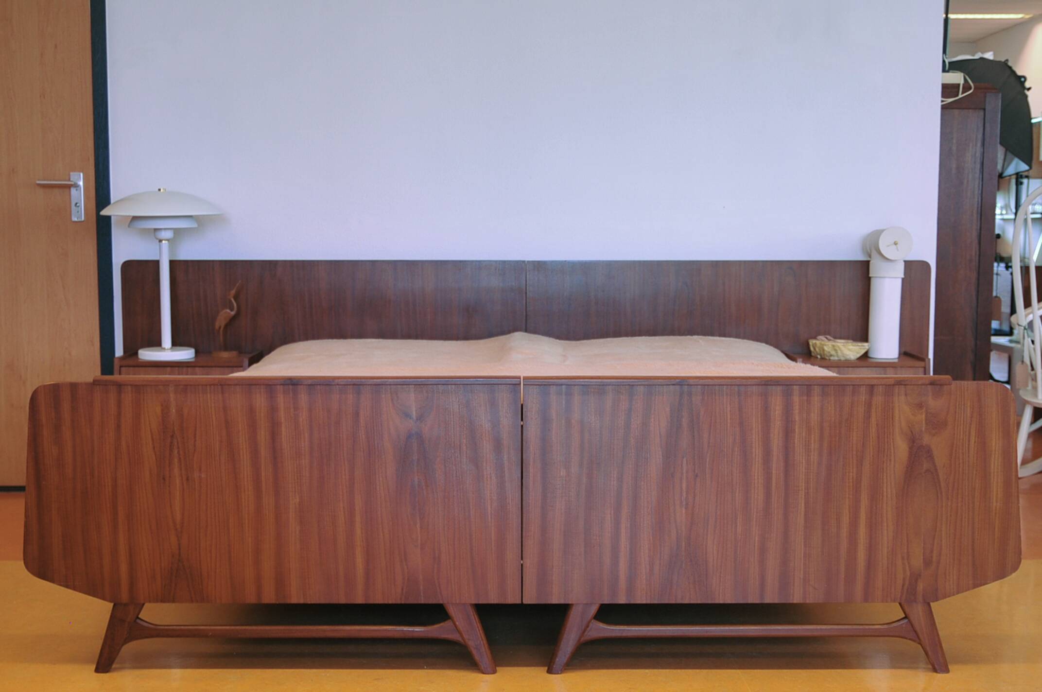 Vintage bed and bedside tables