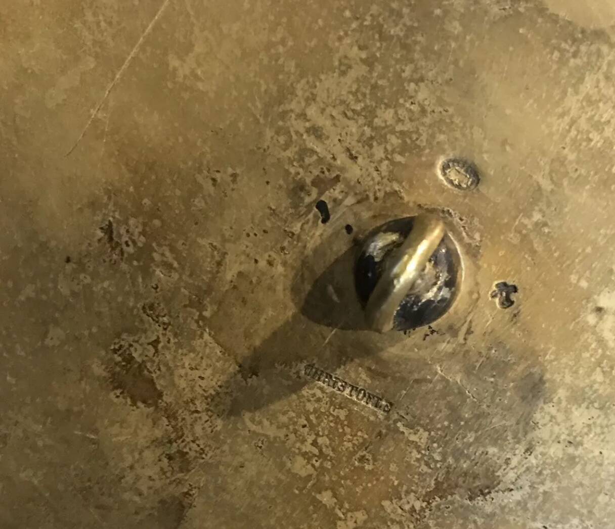 Serviteur plateau pour verre en métal doré, orfèvrerie christofle xixème