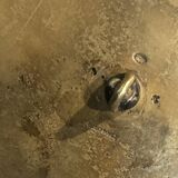 Serviteur plateau pour verre en métal doré, orfèvrerie christofle xixème