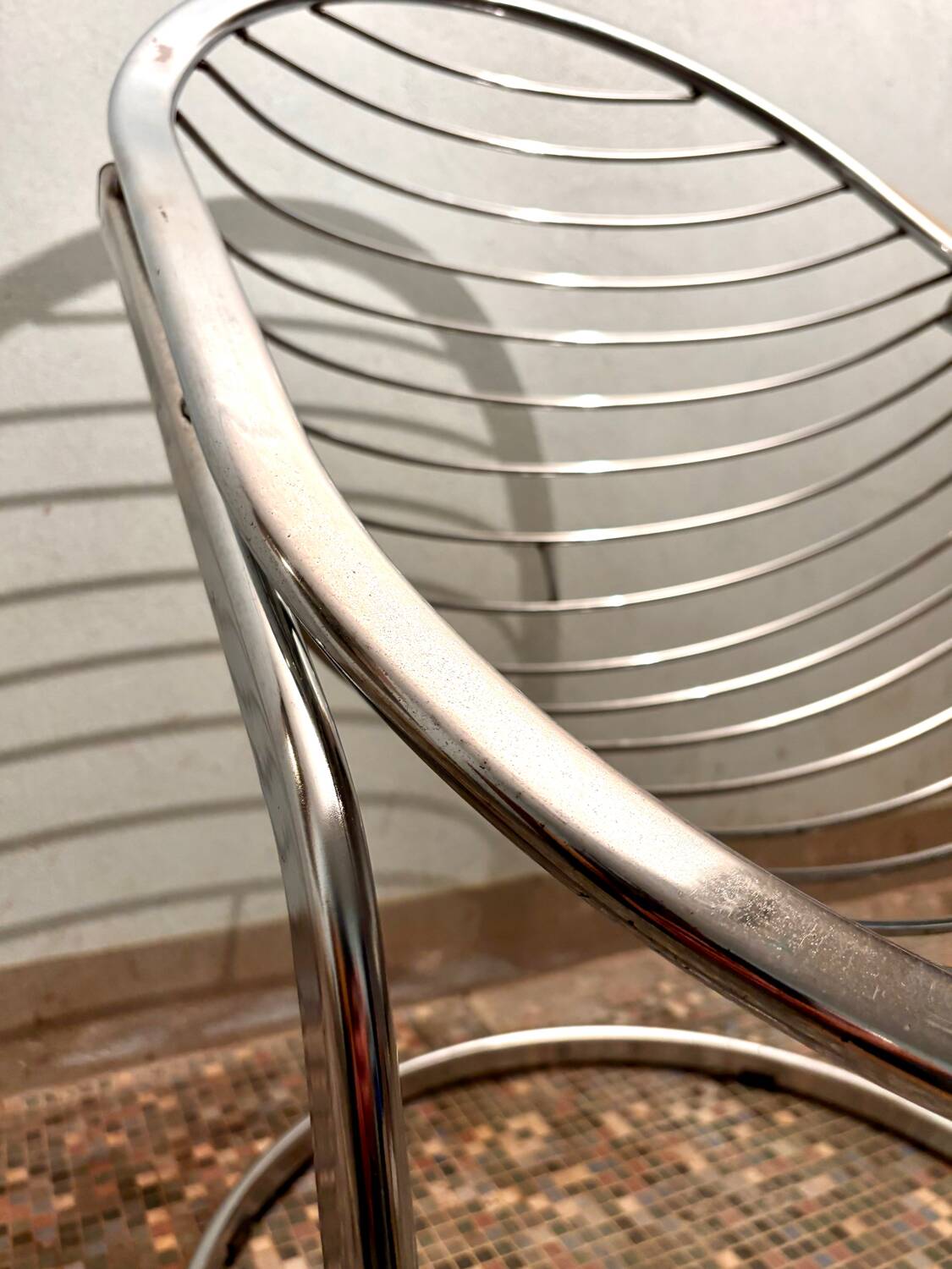 Gastone Rinaldi chrome armchair