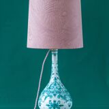 Hand-painted ceramic table lamp Royal Delft Delvert blue-green, 1970.