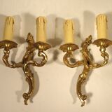 Pair of gilded bronze sconces