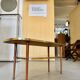 Mid-Century Formica Coffee Table with Lower Shelf