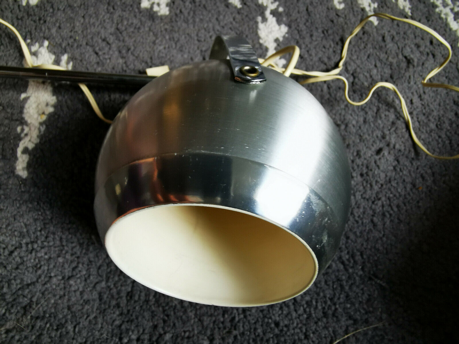Lampe eye ball vintage alu d'époque  électricite d'origine