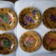 Set of 10 Sarreguemines dessert plates in slurry decorated fruit