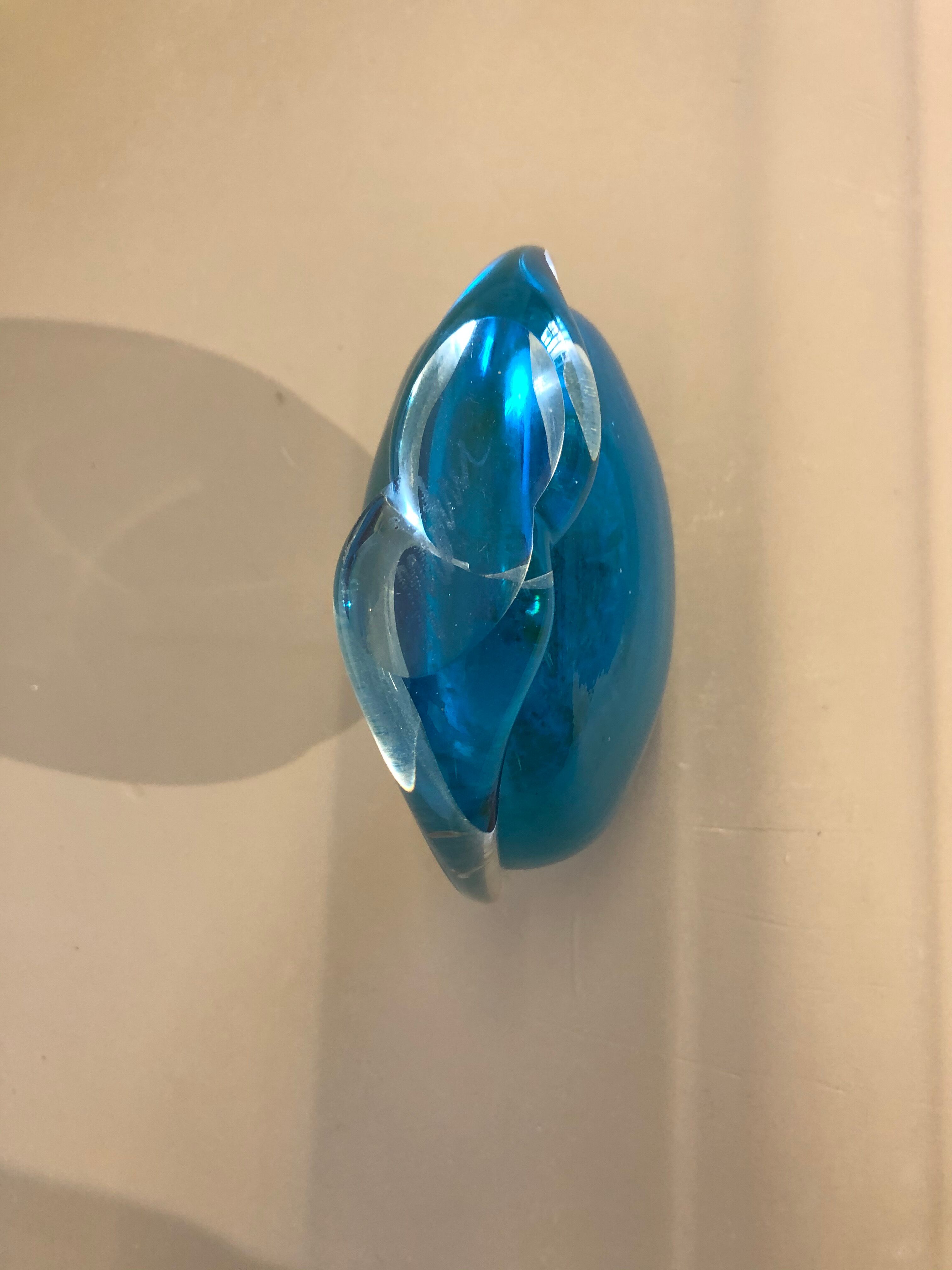 Gold blue glass bottle