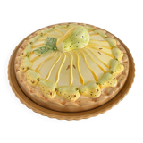Barbotine pear tart dish