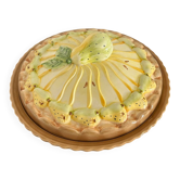 Barbotine pear tart dish
