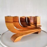Mobile wooden candle holder design 70s