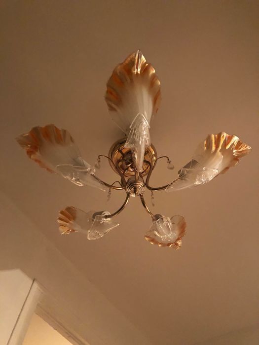 Chandelier to 5 branches art deco 1980