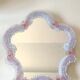 Iridescent blown glass mirror table/dressing table Murano. Floral patterns.