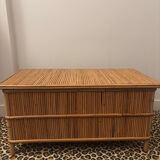 Rattan bank safe, 1950s