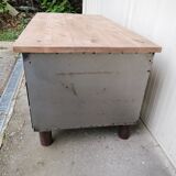 Antique workshop workbench, vintage, metal and wood