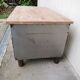 Antique workshop workbench, vintage, metal and wood