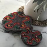 Vintage ceramic presentation dishes in palette shape
