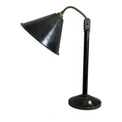 Lampe d'atelier vintage 1950 métal peint et laiton
