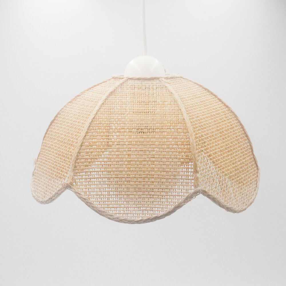 Vintage wicker flower pendant lamp