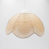 Vintage wicker flower pendant lamp