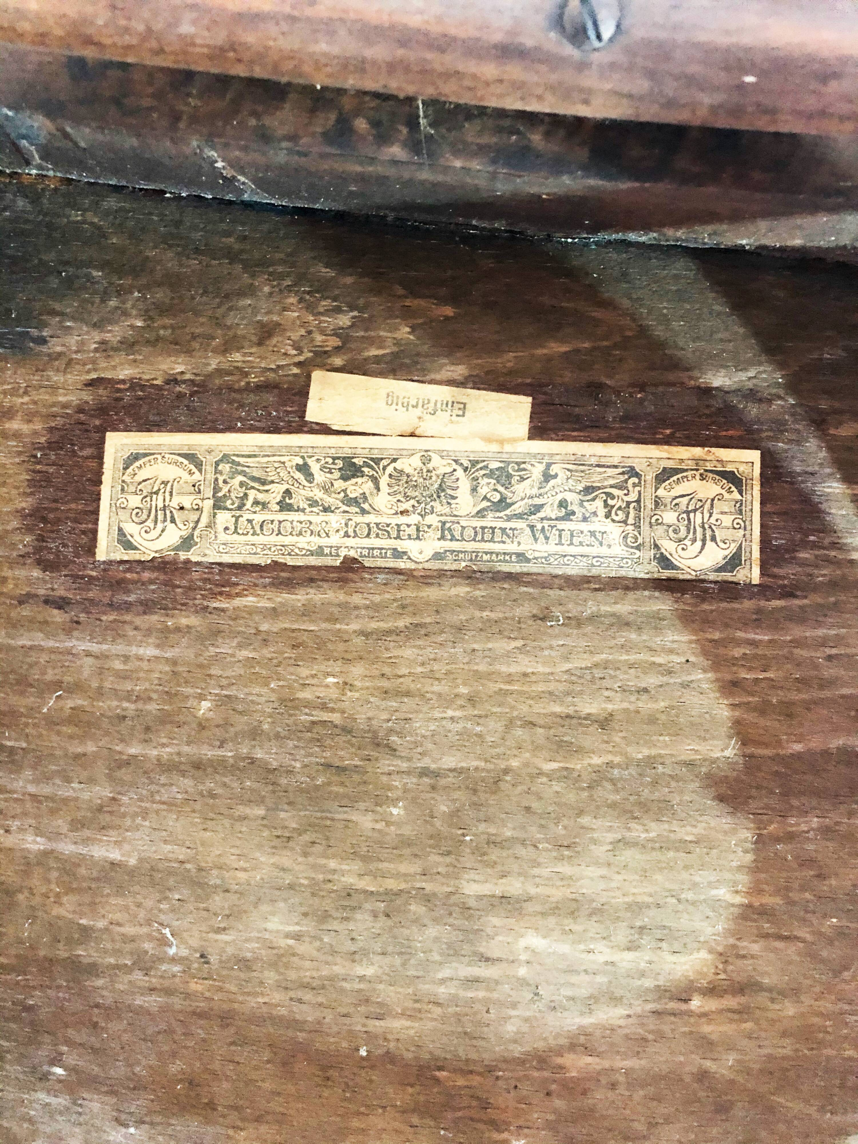 Suite of 5 vintage J.J Khon oak chairs