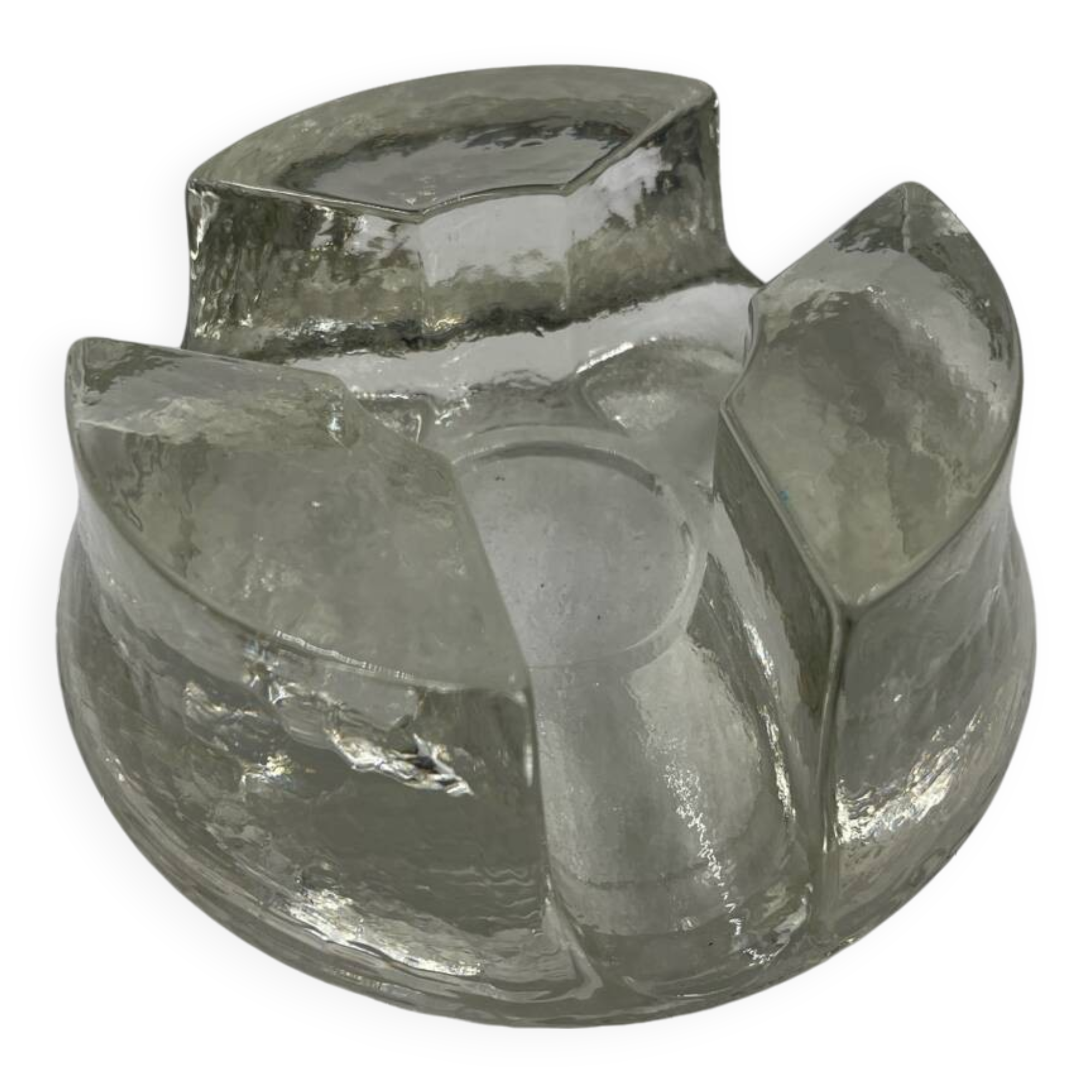 Bougeoir en verre massif