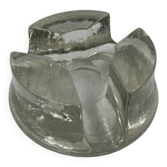 Solid glass candle holder