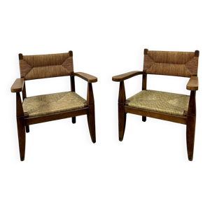 paire de fauteuils brutalistes