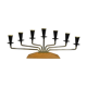 Brass, Black Painted Metal and Teak Candelabra by Gunnar Ander for Ystad-Metall, Sweden, 1960s