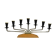 Brass, Black Painted Metal and Teak Candelabra by Gunnar Ander for Ystad-Metall, Sweden, 1960s