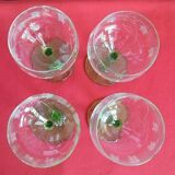 Lot 4 crystal white wine glasses chiseled