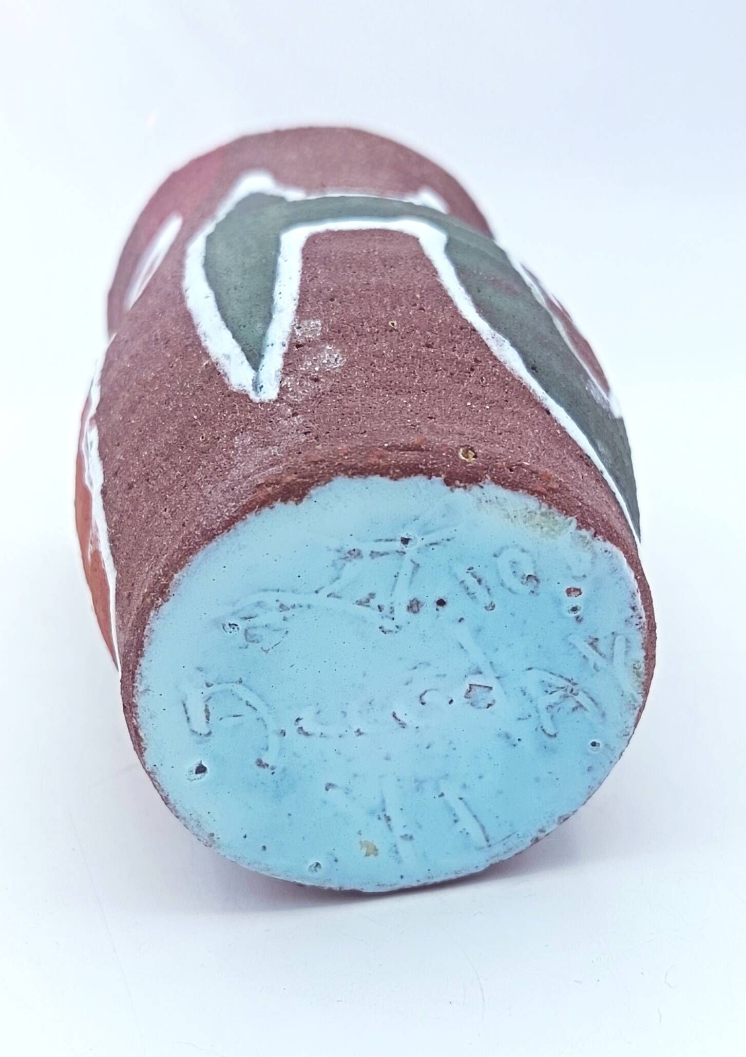 Small Accolay vase in ceramic with polychrome abstract decoration – 1950s/60s