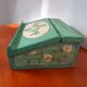 Vintage writing desk / storage (mid 1980) in solid wood, made and painted by hand
