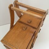 Wooden sewing cart