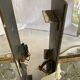 Pair of 1930s wall lights, Italian work, Murano glass and brass