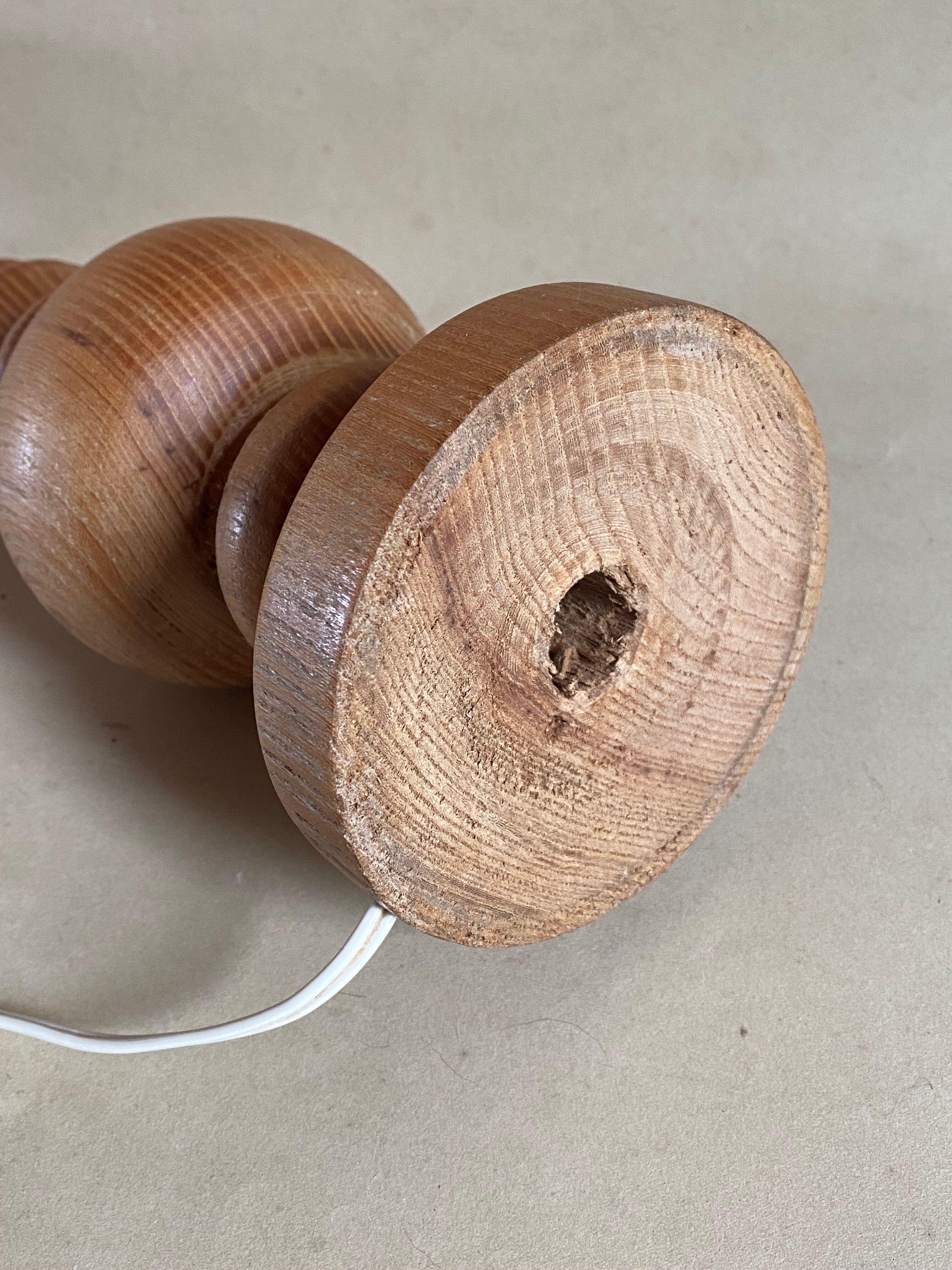 Wooden lamp foot turned vintage 1970