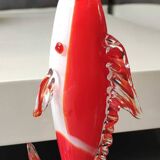 Soliflore Vase/Swordfish Fish Figurine in Murano Italy blown art glass. High 29 cm