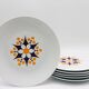 6 assiettes plates en porcelaine de bohème, 1970s, TK Thun -Tchécoslovaquie