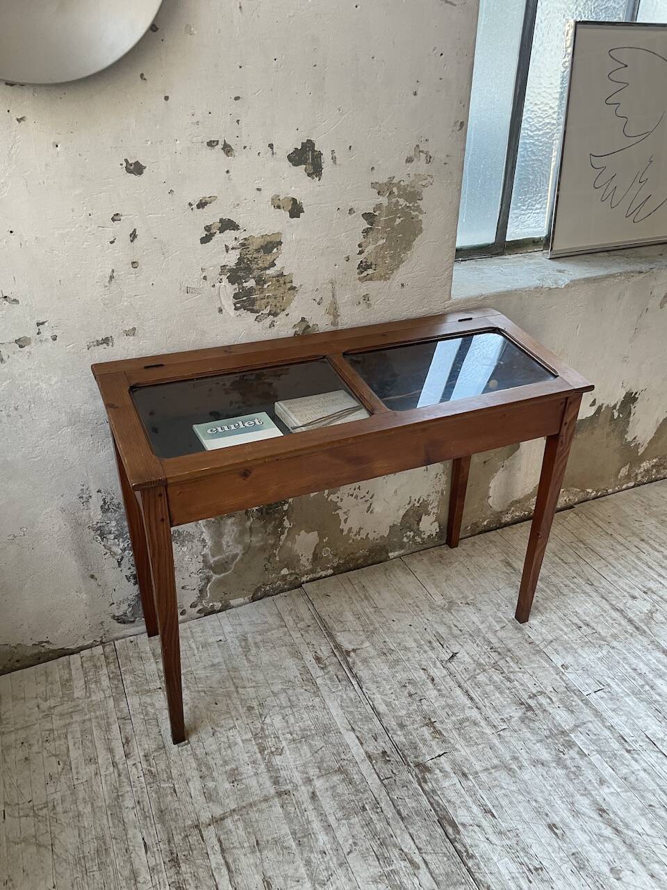 50s display cabinet side table