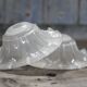 Pair of glass lampshades, glass bowl for suspension, globe for chandelier.