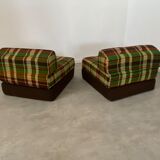 Armchairs / heater seventies checkered / British vintage pop