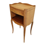 Solid cherry bedside table - Louis XV style - Signed DR