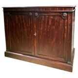19th Century Italian Empire Mahogany Commode 2-Doors Cabinet