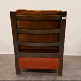 Leather and velvet club chair 1940/1950