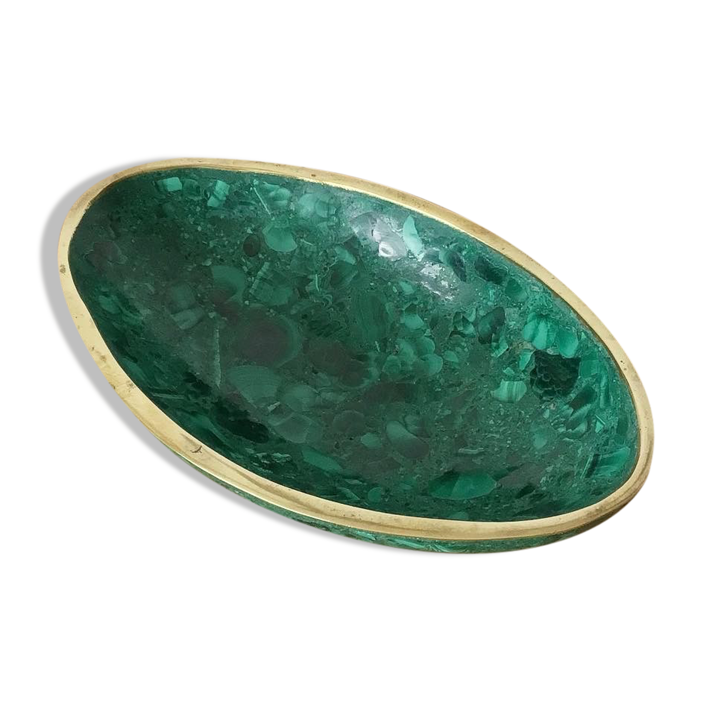 Vintage cup in malachite and brass