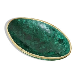 Vintage cup in malachite and brass