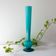 Vintage 1960s Portuguese Blue Glass Vase with Foot