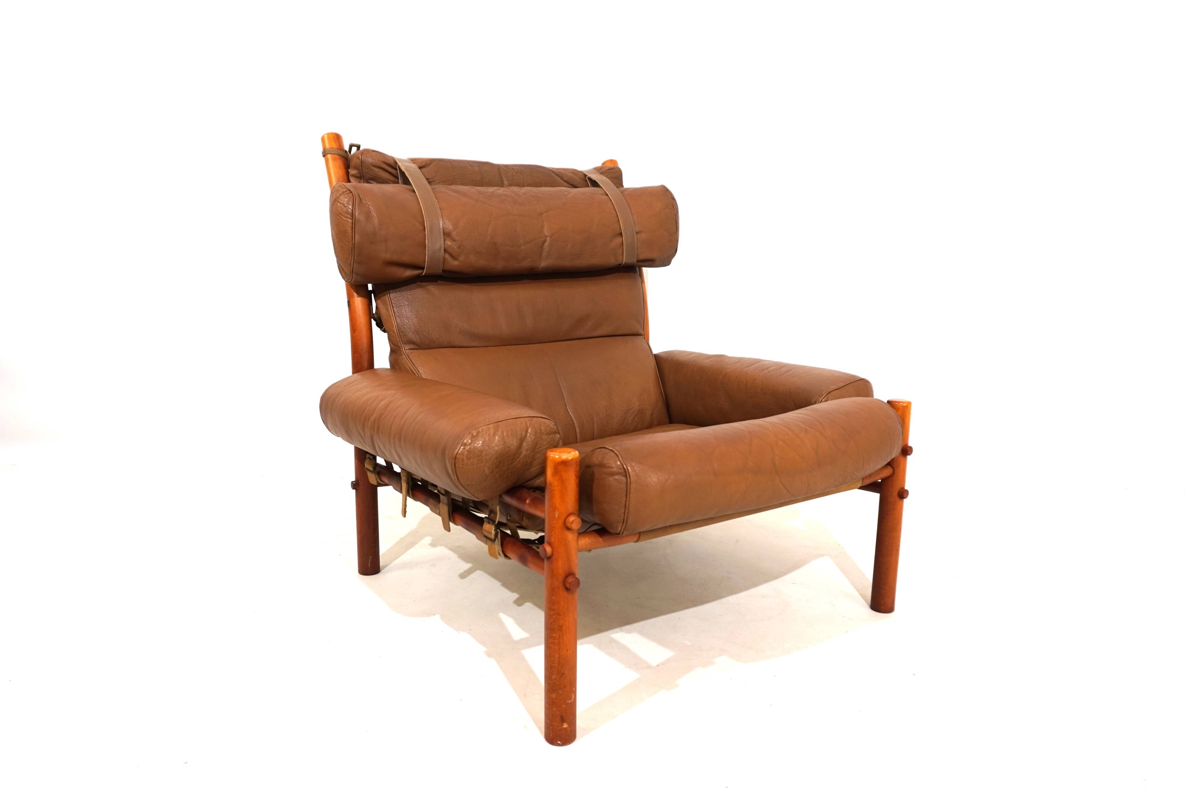 Arne Norell Inca chair with ottoman for Norell AB