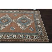1970s Vintage Turkish Oushak Handmade Wool Cotton Brown Area Rug 160x254