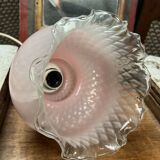 Suspension opaline rose vintage